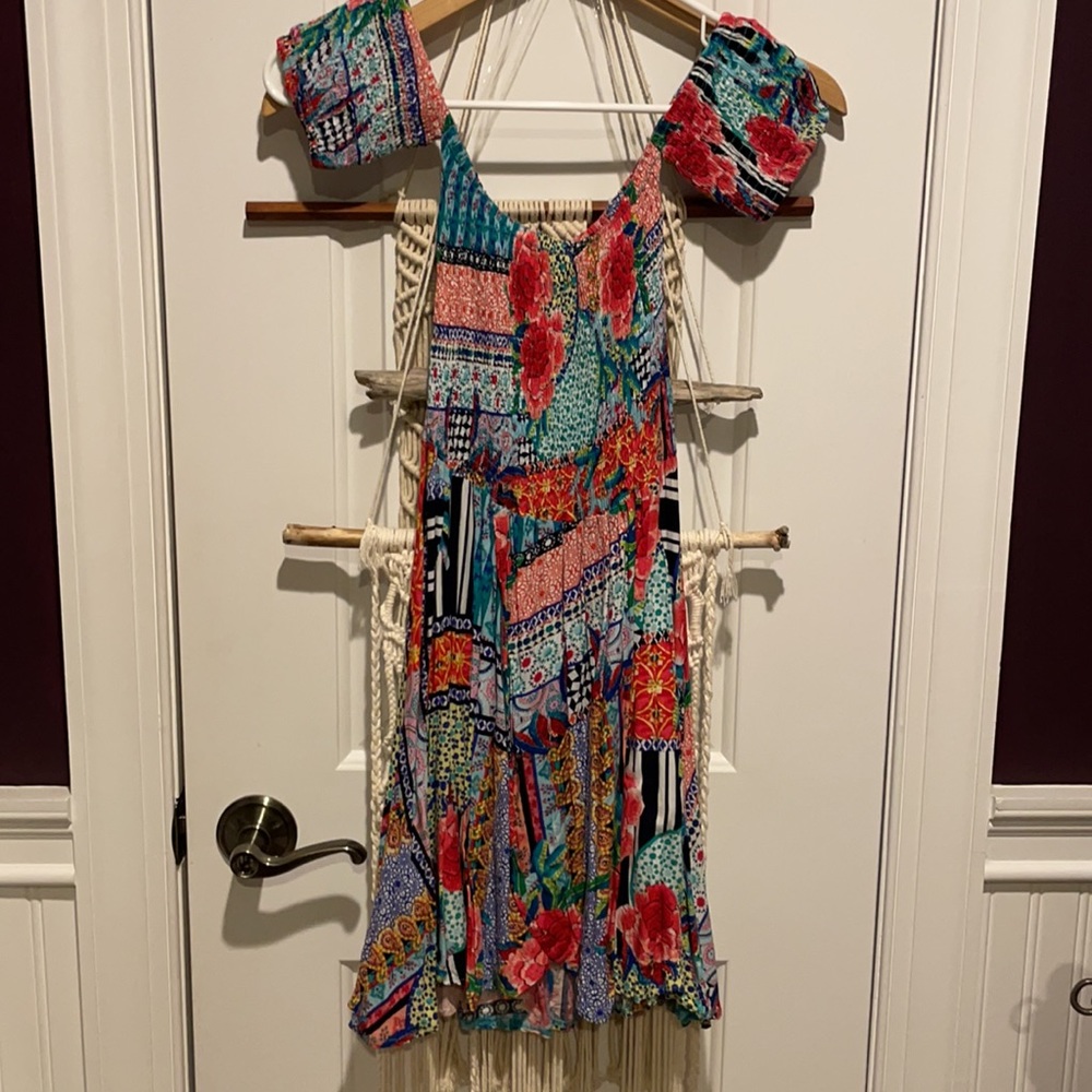 Jaase Patchwork Multi Print Mini Dress - image 2